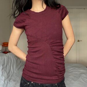 Vintage Suzy Shier Knit Ruch Panel Top